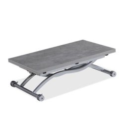 Table relevable extensible HIRONDELLE compacte finition béton 100 x 57/114 cm