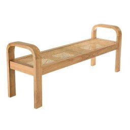 Banc MOUZZ 2 places bois de Mindi et rotin naturel