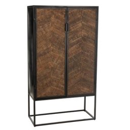 Meuble de rangement JENO Métal/Bois de manguier noir et marron