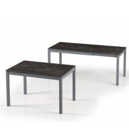 Table de repas extensible ALUNGO 120 x 80 cm finition effet marbre noir