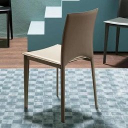 Lot de 2 Chaises VIVA en cuir Crème café