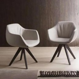 Lot de 2 Chaises DELIA Chaise en Hêtre et revêtement Eco-cuir nubuk Blanc