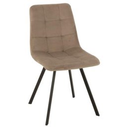 Chaise MILENA Beige Métal / Velours