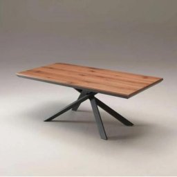 Table extensible Réctangle 4x4 en Chêne Naturel et piétement Métal Graphite Mat / small