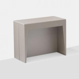table console extensible MARVEL en acier plateau bois stratifié coloris gris tourterelle