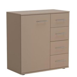 Commode combinée SMART 4 tiroirs 1 porte taupe mat