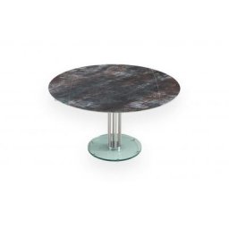 Table de repas extensible RONDO ANTHRACITE plateau et allonge en céramique