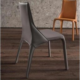 Lot de 2 Chaises KITE en Cuir Sellier Crème-Café