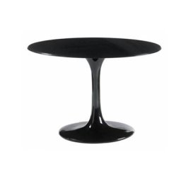 Table ronde de repas design TULIPE laquée noir 120 cm