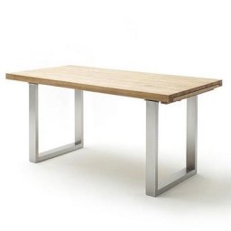 Table extensible DUBLIN 180 x 100 cm chêne sauvage acier brosse