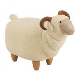 Pouf Belier ZAZOU Textile / Bois