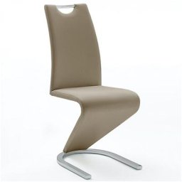 Lot de 2 chaises ALBI tissu cappuccino avec piètement tube chrome