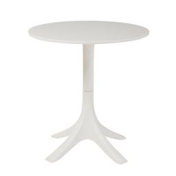 Table gigogne ronde WOTY en polypropylène blanc.