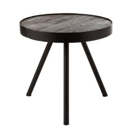 Bout de canapé NIEF 50cm manguier brun foncé piètement métal noir
