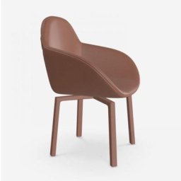 OZZIO TEN Chaise Pivotante en Cuir Havana