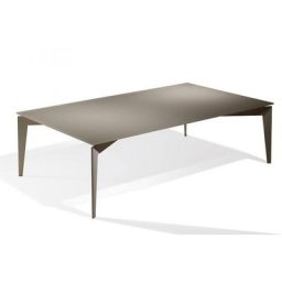 Table basse ROCKY en verre taupe