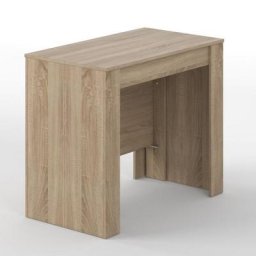 Table console extensible GANDIA chêne jusqu'à 10 couverts avec allonges intégrées