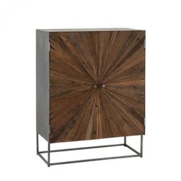 Buffet TINA 2 portes Marron Bois / Pieds métal noir