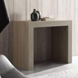 Table console extensible LOGIKA chêne clair effet rouvré 90 x 45 cm profondeur, 5 allonges de 50 cm.