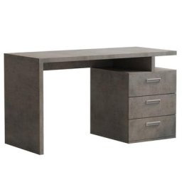 Bureau RUBY 3 tiroirs gris béton 130 x 70 cm