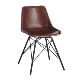 Chaise LOFT en cuir / Marron