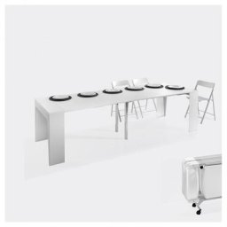Table console extensible MARVEL PLUS acier composition 1 coloris blanc