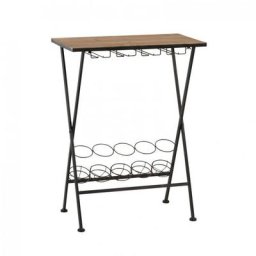 Table de bar avec range bouteilles et verres USTI Métal / Bois naturel