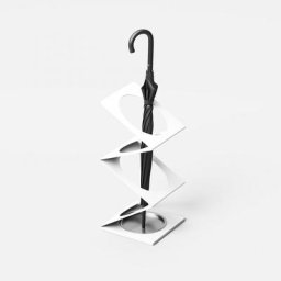 Porte parapluie MOLLA en acier Blanc avec vasque en inox