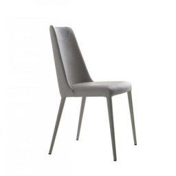 OZZIO SOFIA Chaise en cuir gris