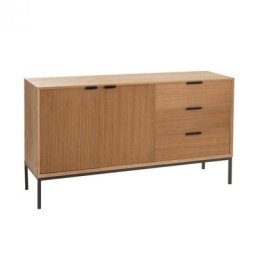 Buffet bas design BOZA 2 portes 3 tiroirs Bois naturel