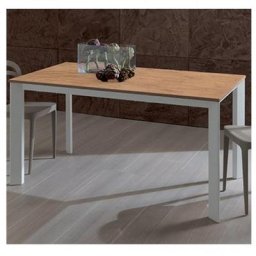 Ozzio MIX-EXPO table extensible en Eco-bois Ancien avec pieds en métal