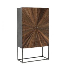 Buffet Bar TINA 2 portes Marron Bois / Pieds métal gris