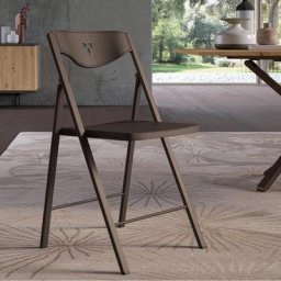 Lot de 2 Chaises PLIO Pliante en Métal et Polypropylène Bronze