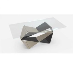 OZZIO GEM Table fixe Rectangle avec structure en métal et Plateau en verre / Small