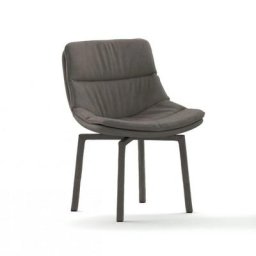 OZZIO SIRIA Chaise pivotante en Velours avec pieds en métal