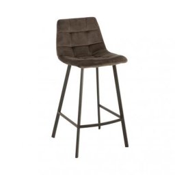 Chaise de Bar MILENA Marron Métal / Velours