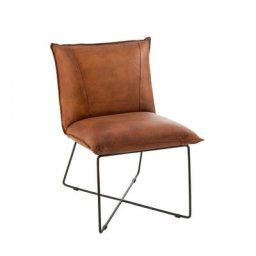 Chaise lounge VIA en cuir Marron