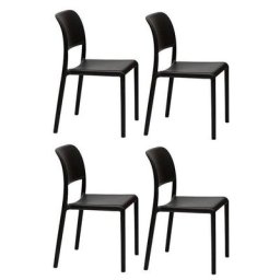 Lot de 4 chaises RIVER empilables design coloris anthracite.