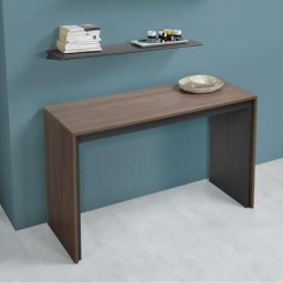 Table console extensible FORDA XL Noyer/cadre gris ardoise largeur 120cm*270cm