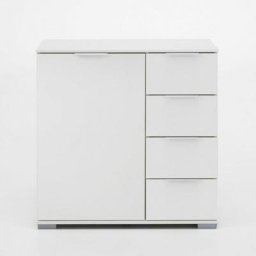 Commode ENSSE 4 tiroirs 1 porte blanc