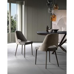 OZZIO DIANE Fauteuil desing en Velours et Cuir avec piétement en Métal