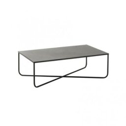 Table basse DEZI pied croix en métal noir.