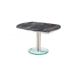 Table de repas extensible MEXICO ANTHRACITE plateau et allonge en céramique