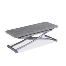 Table relevable extensible COLIBRI ultra compacte mélaminé finition béton 100 x 45/90 cm