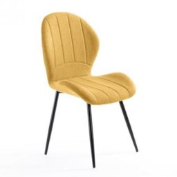 Lot de 2 chaises SATIN tissu jaune