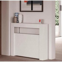 Console extensible ultra comptact SLIMMY Eco bois blanc spatulé