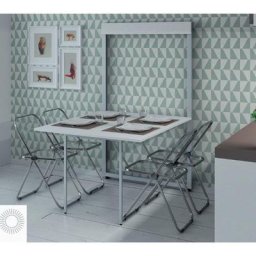 Table rabattable gain de place BATA blanc