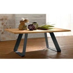 MELODIE I Table repas en chêne massif naturel piétement anthracite