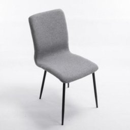 Lot de 2 chaises SYLVIO tissu gris