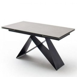 Table extensible KONAN plateau céramique gris clair 160 x 90 cm